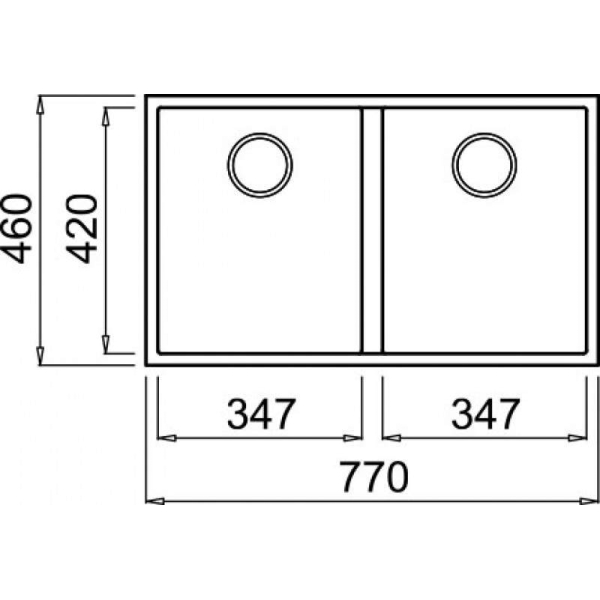 Мийка ELLECI Q 340 UNDER TOP ALUMINIUM 79