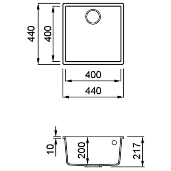 Мийка ELLECI Q 102 under top aluminium 79