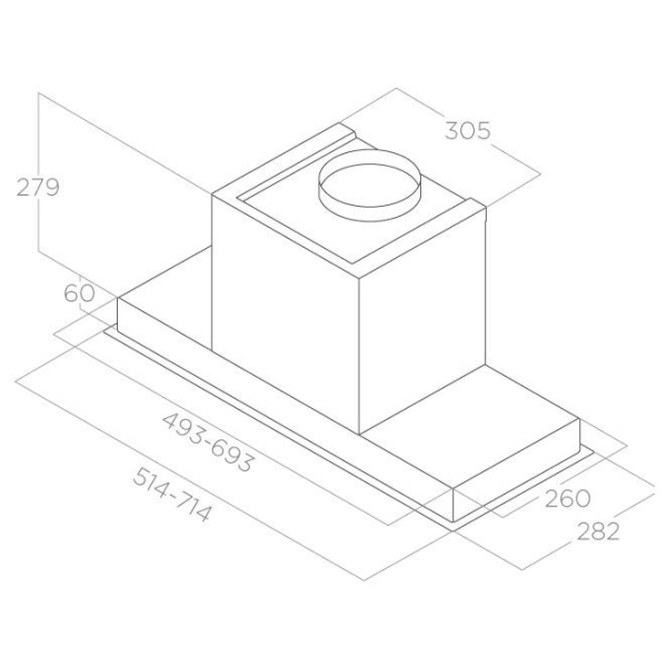ELICA HIDDEN 2.0 BL MAT/A/72