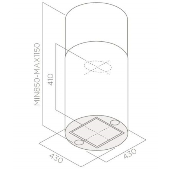 ELICA TUBE PRO ISLAND BL MAT/A/43
